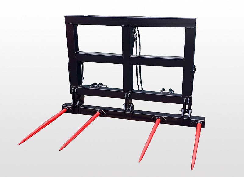 Joma-tech Ballentransportgabel mit 4 hydr. klappbaren Zinken Euro / 3-Punkt Ballengabel Ballenspieß Transportgabel