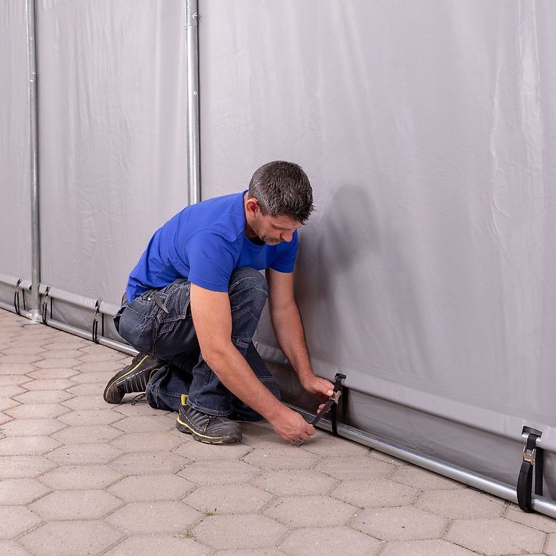 Toolport GmbH Lagerzelt 3x6-8x16 Zelthalle Industriezelt Zeltgarage Unterstand Hallen