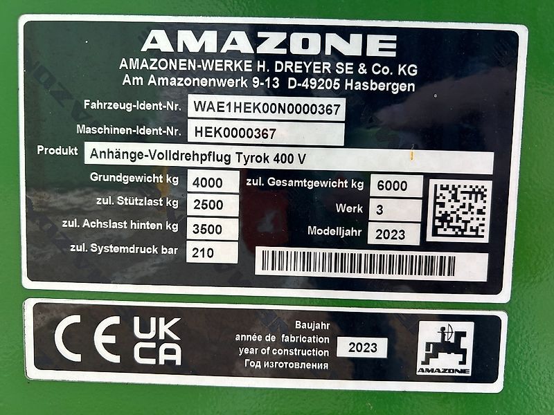 Amazone Tyrok 400 VS 6+1