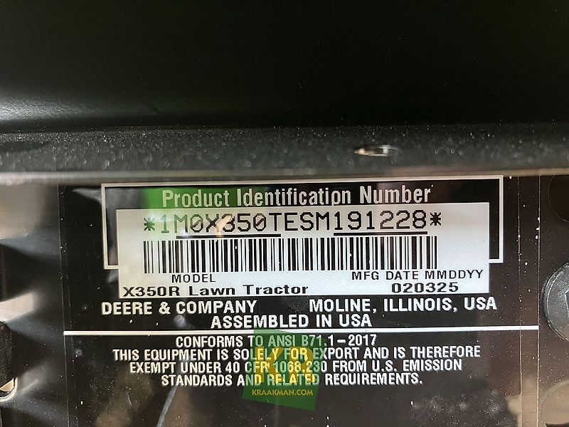John Deere X350R #692563