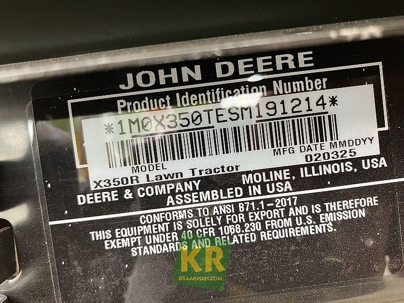 John Deere X350R #692562
